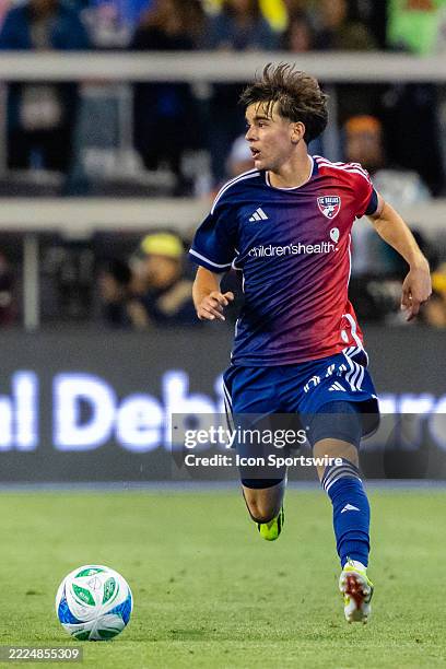 Dallas Joshua Torquato controls the ball during a MLS match against the San Jose Earthquakes on July 16, 2025 at PayPal Park in San Jose, CA.