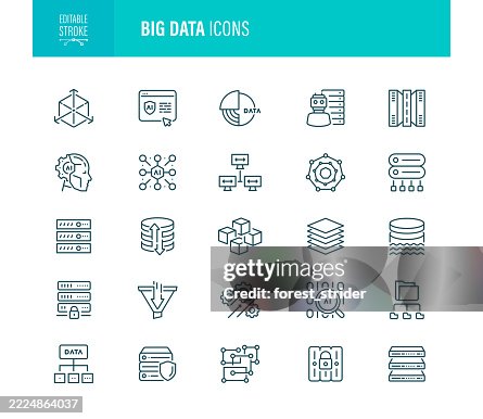 Big Data Icon Editable Stroke Big Data Icon Editable Stroke