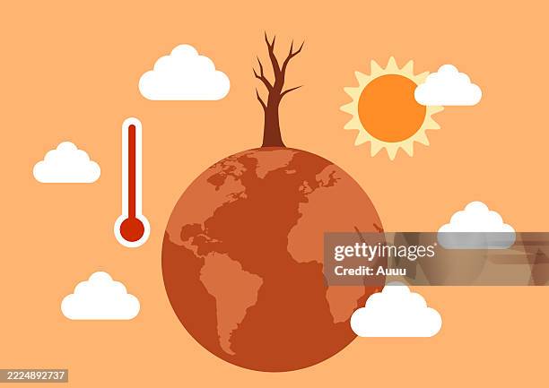 ilustraciones, imágenes clip art, dibujos animados e iconos de stock de concepto del día mundial de lucha contra la desertificación y la sequía - cambio climático