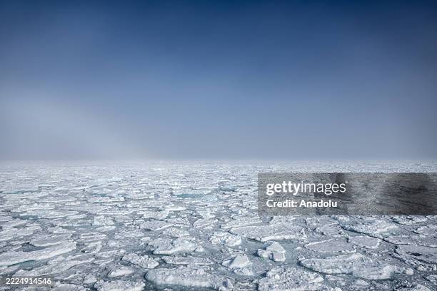View of a ice sheet during the 5th National Arctic Scientific Research Expedition under the auspices of the Presidency, under the coordination of the...
