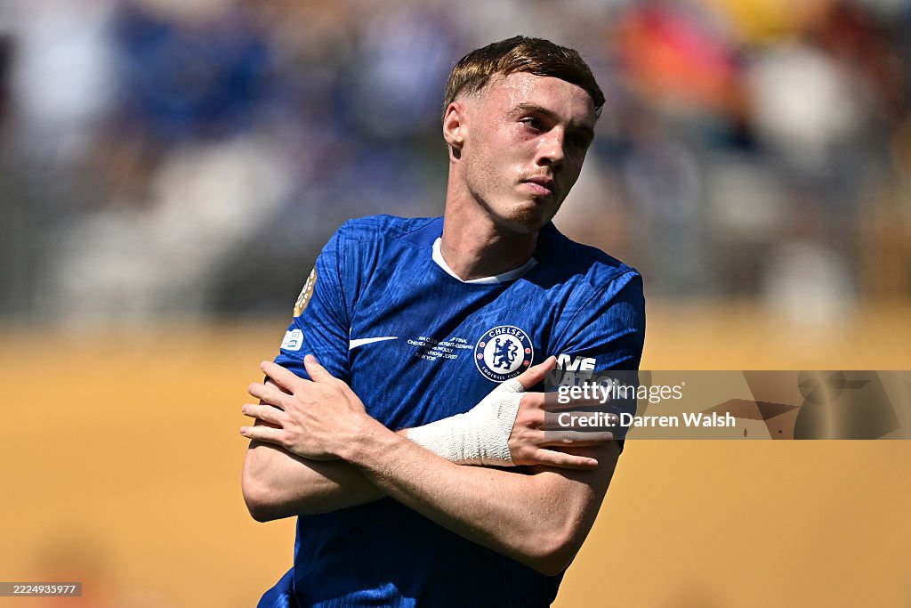 Chelsea Cwc Goal Cole Palmer of Chelsea FC celebrates scoring his team's first goal ...