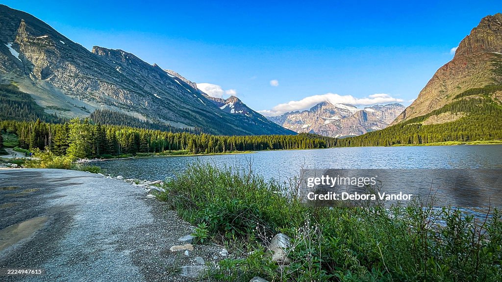 Swiftcurrent lake in Many Glaciers Montana