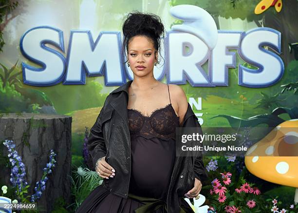 Rihanna attends the "Smurfs" U.S. Premiere at Paramount Pictures Studios on July 13 in Los Angeles, California.