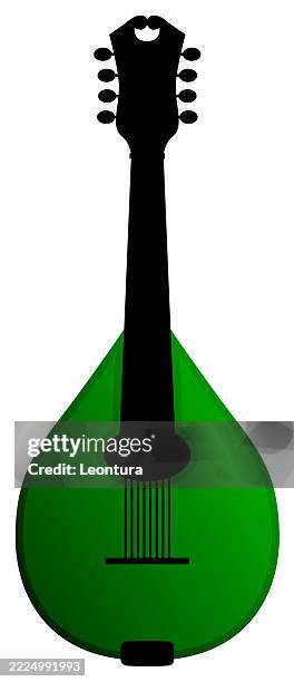 illustrazioni stock, clip art, cartoni animati e icone di tendenza di mandolino verde - mandolino