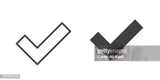 checkmark thin line and glyph solid icon. editable stroke and perfect pixel isolated on transparent background - green check mark transparent background stock illustrations