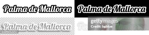 palma de mallorca - text for design. blank, white and black backgrounds - line text - palma majorca stock illustrations