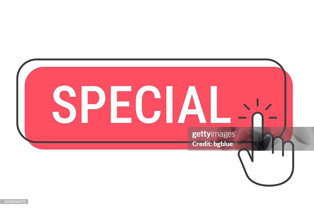 Simple Click Button Special Click Button With Hand Cursor On White Background High-Res ...