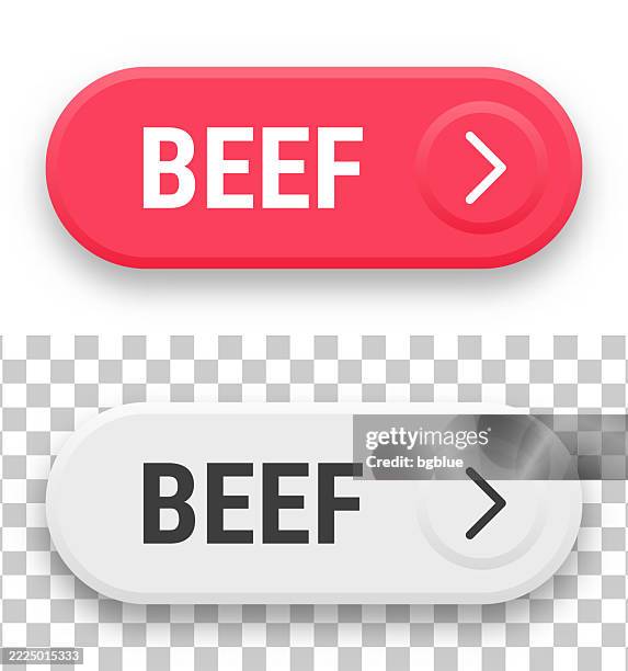 beef - 3d click web buttons on blank background - beef stew stock illustrations