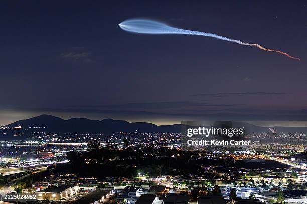 SpaceX Falcon 9 rocket carrying a payload of 24 Starlink internet satellites soars into space after launching from Vandenberg Space Force Base on...
