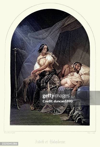 illustrations, cliparts, dessins animés et icônes de judith décapitant holopherne un général assyrien, ancien testament, bible illustration religieuse - holopherne