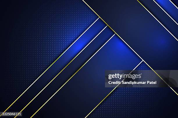 blue luxury background with golden line decoration - stage backdrop presentation stock illustrations
