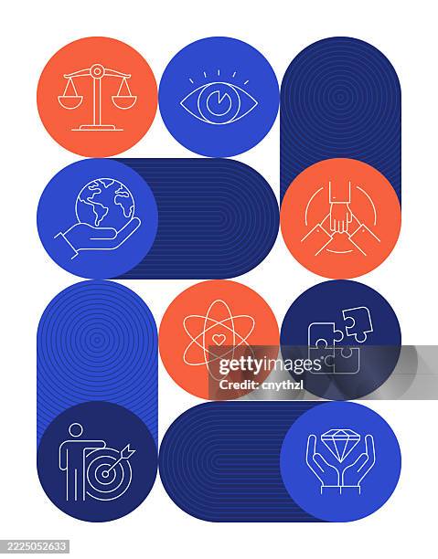 core values concept banner design. trust, integrity, responsibility, mission. - environmental conservation diversity stock illustrations