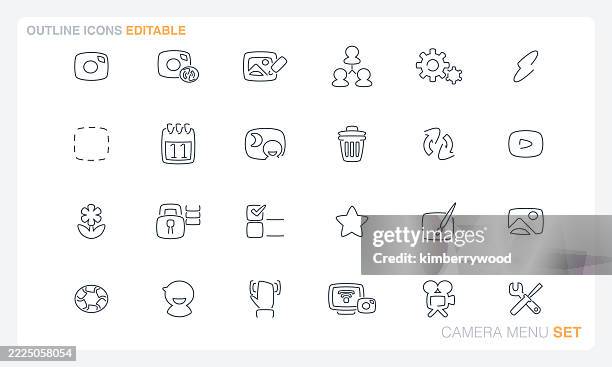 camera menu - audio editing stock illustrations