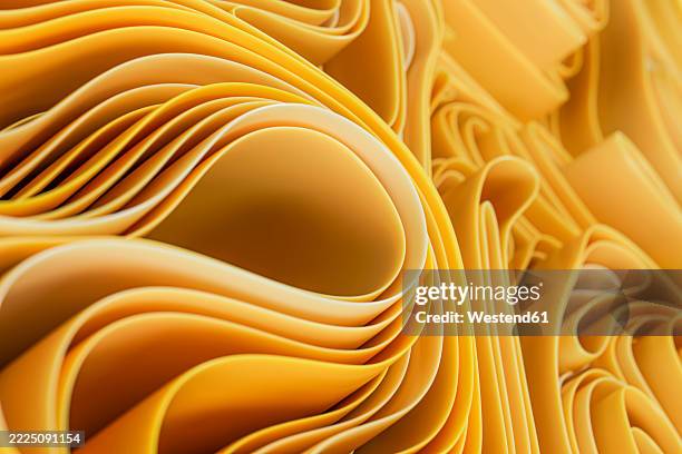 abstract 3d yellow waves and curves creating a dynamic background - fabric roll stock illustrations