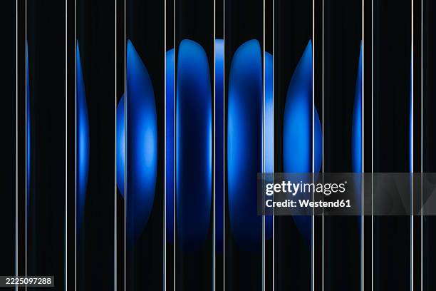 abstract 3d design with fluted blue glass and reflections - glass background stock illustrations