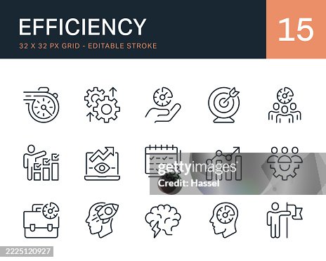 Efficiency Editable Vector Icons Efficiency Editable Vector Icons