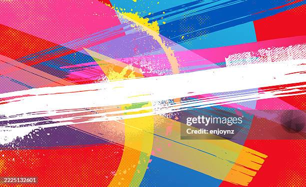 colorful abstract modern art painted background - mural stock illustrations