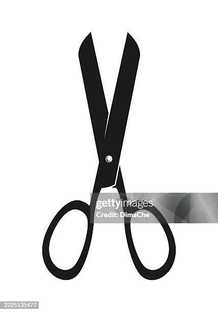 scissors silhouette - cut out vector scissors icon, logo, sticker, stencil - decal stock illustrations