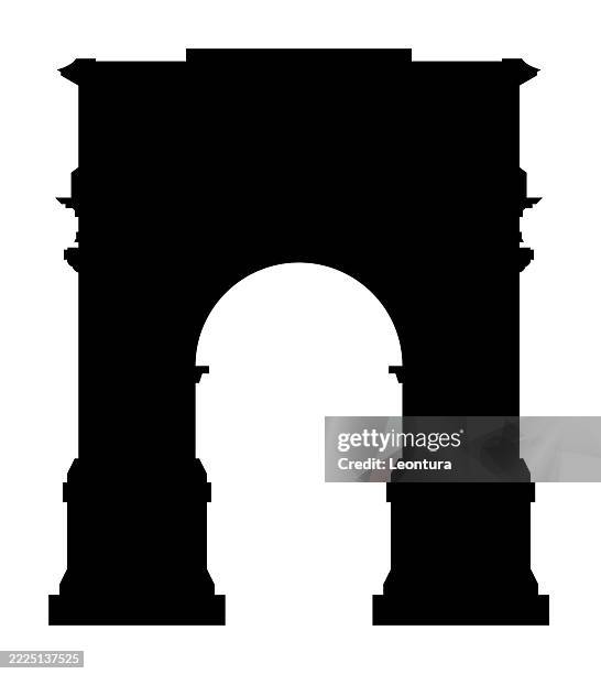 illustrazioni stock, clip art, cartoni animati e icone di tendenza di arco di tito, roma - skyline roma