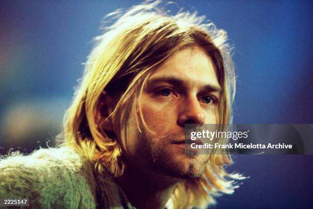 Kurt Cobain of Nirvana during the taping of MTV Unplugged at Sony Studios in New York City, 11/18/93. Photo by Frank Micelotta.