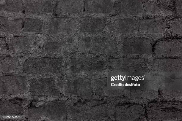 horizontal rough rustic modern dark black color painted whitewashed weathered uneven crude raw unplastered textured distressed masonry brick wall smudged grunge vector weathered backgrounds that is blank empty - stone wall stock illustrations
