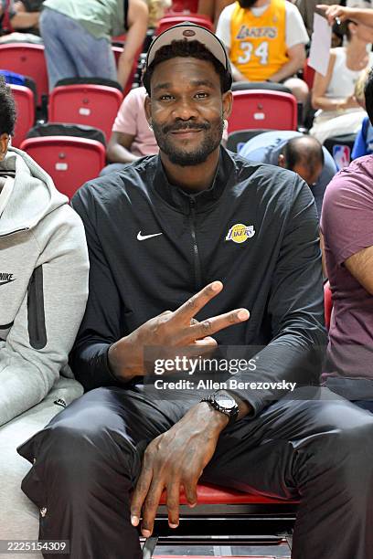 Deandre Ayton attends the 2025 NBA Summer League game between the LA Clippers and the Los Angeles Lakers at the Thomas & Mack Center on July 14, 2025...