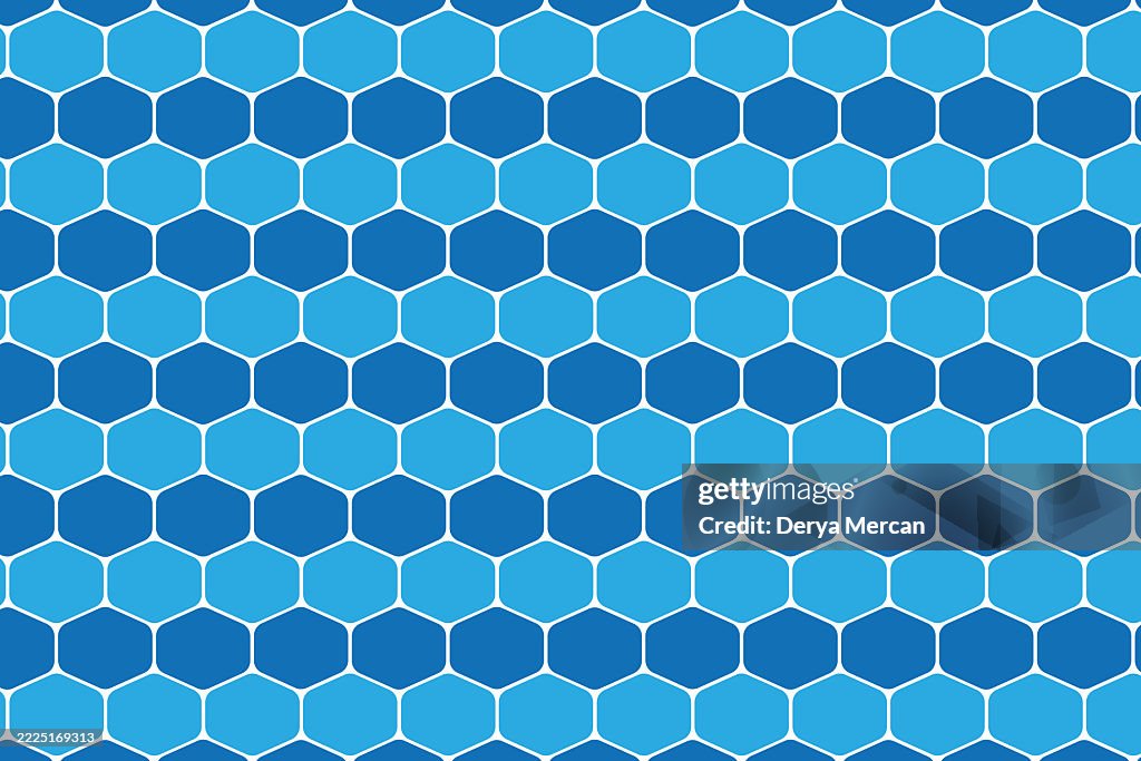 Einfarbiges, nahtloses Ballmuster für Sportspiele, Fußball oder Fußball. Geometrischer Hintergrund aus sich wiederholenden Fünfecken. Vektor Stock Illustration