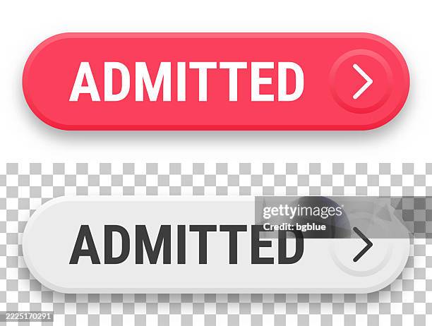 admitted - 3d click web buttons on blank background - interrogation stock illustrations