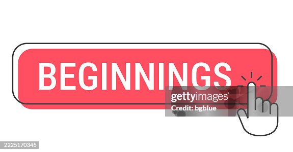 Beginnings - Click button with hand cursor on white background Beginnings - Click button with hand cursor on white background