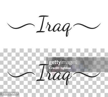 Iraq Calligraphy Iraq Calligraphy Text With Swashes On Blank Background High-Res Vector ...