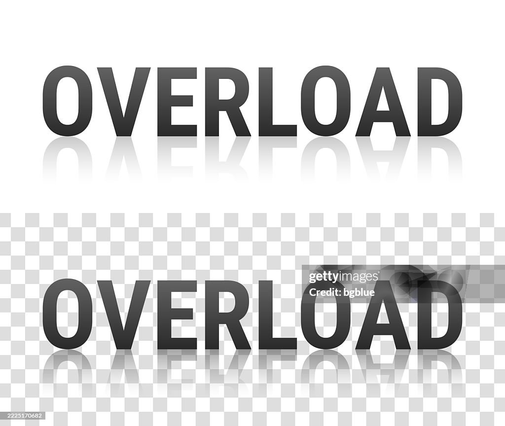 Overload Text With Reflection On Transparent Background High-Res Vector ...