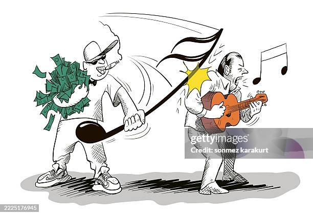 the music industry on the digital platform exploits artists - manipulate concept stock illustrations
