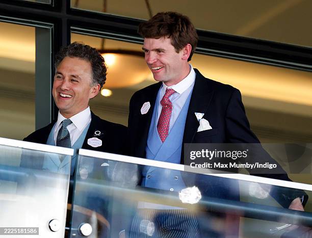Thomas van Straubenzee and James Meade attend day two of Royal Ascot at Ascot Racecourse on June 18, 2025 in Ascot, England.