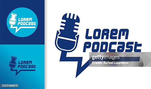 bildbanksillustrationer, clip art samt tecknat material och ikoner med symbol design microphone podcast icon template - mikrofon
