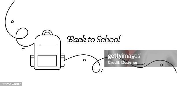 one continuous line drawing of back to school icon. single line vector illustration - continuous learning stock illustrations