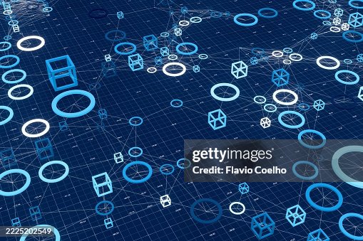 A grid of interconnected digital elements, representing data flow and network structure A grid of interconnected digital elements, representing data flow and network structure