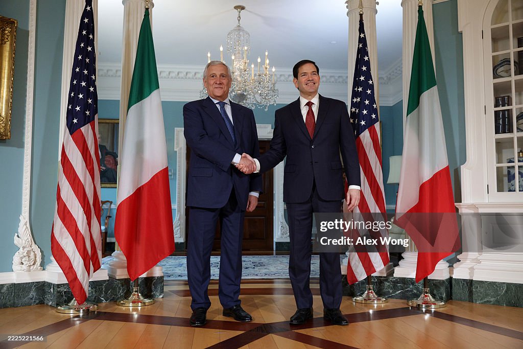 Secretary Of State Rubio Meets With Visiting Italian Foreign Minister Antonio Tajani