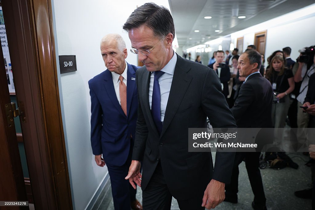 NATO Secretary General Rutte And Senator Tillis Speak To The Media On Capitol Hill