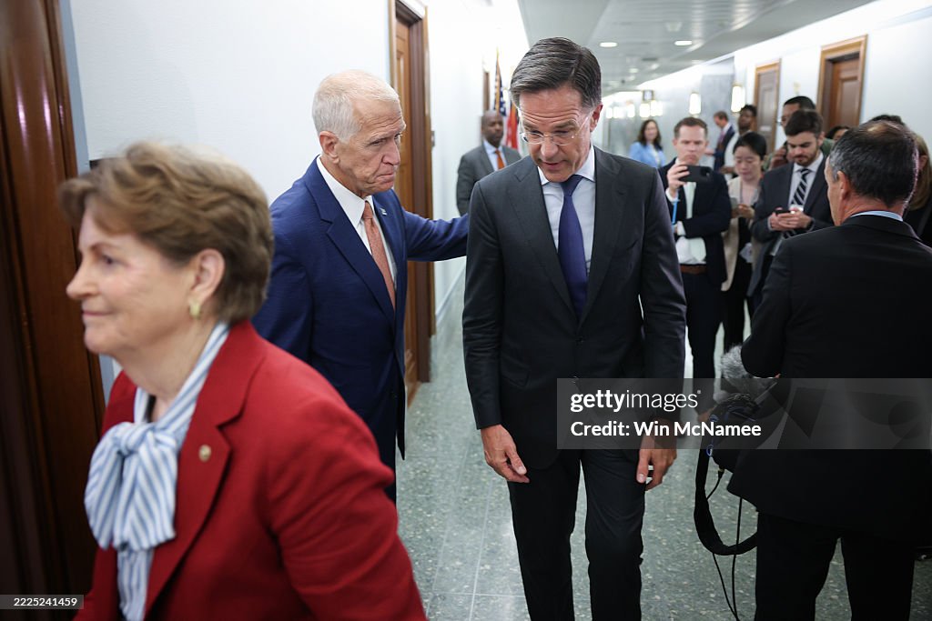 NATO Secretary General Rutte And Senator Tillis Speak To The Media On Capitol Hill