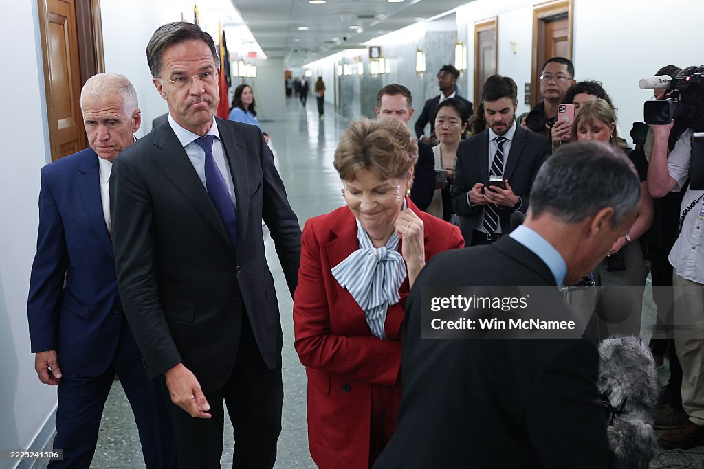 NATO Secretary General Rutte And Senator Tillis Speak To The Media On Capitol Hill