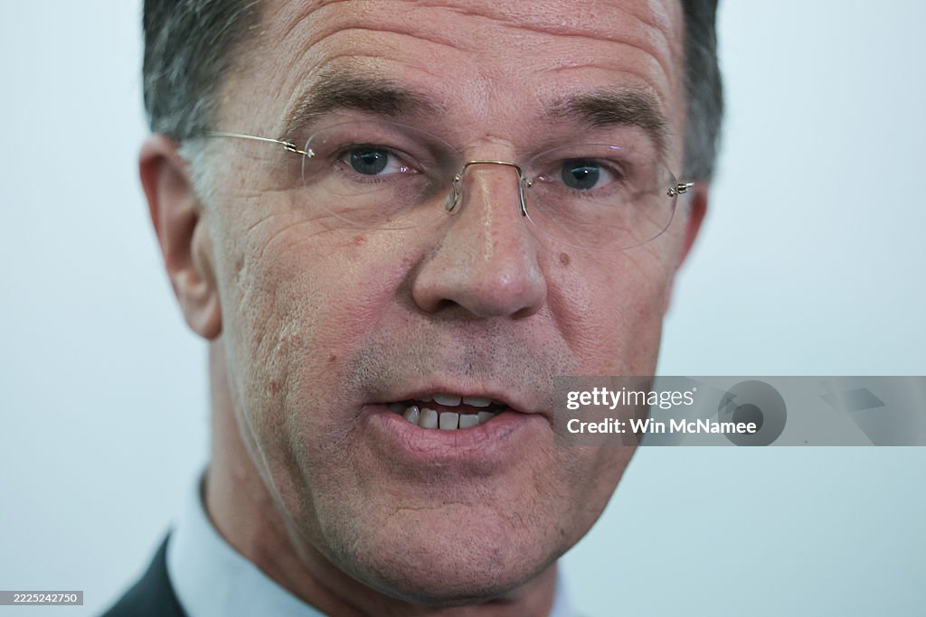 NATO Secretary General Rutte And Senator Tillis Speak To The Media On Capitol Hill