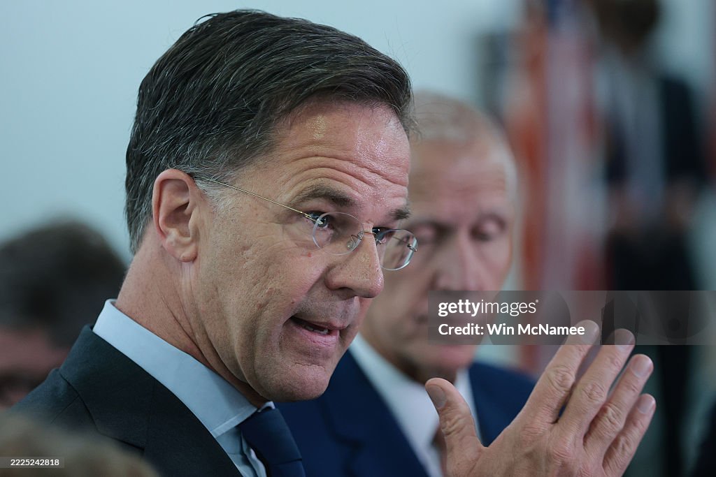 NATO Secretary General Rutte And Senator Tillis Speak To The Media On Capitol Hill