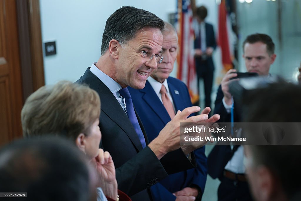 NATO Secretary General Rutte And Senator Tillis Speak To The Media On Capitol Hill