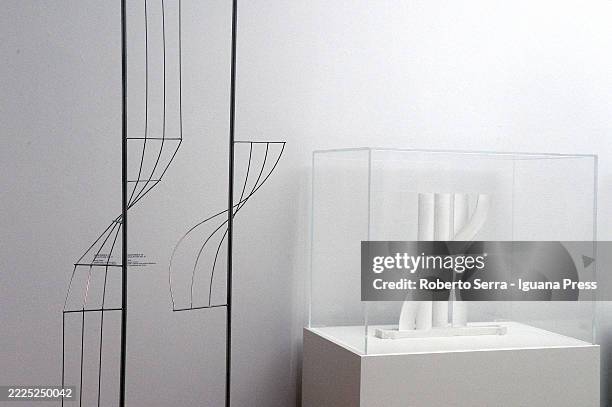 General view of the masterpieces by italian contemporary artist and sculptor Fausto Melotti part of exhibition "Let Me Have Fun" at Modern Art...