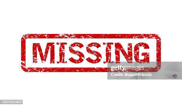 missing, red rubber stamp. vector - missing persons stock illustrations