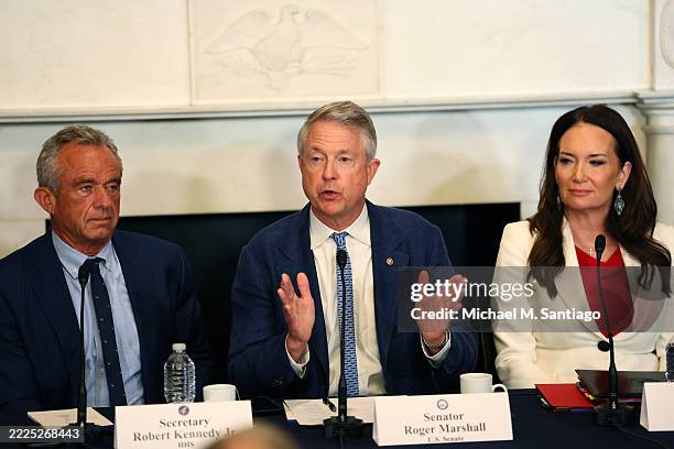 Health and Human Services Secretary Robert F. Kennedy Jr., U.S. Sen. Roger Marshall , and U.S. Secretary of Agriculture Brooke L. Rollins attend a...