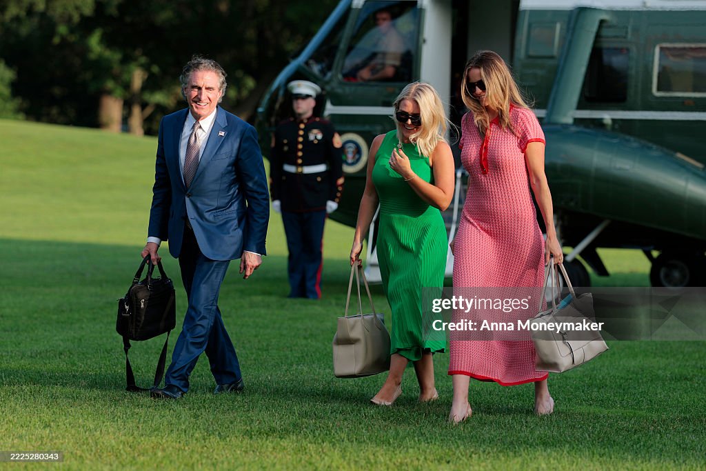 President Trump Returns To The White House On Tuesday Evening
