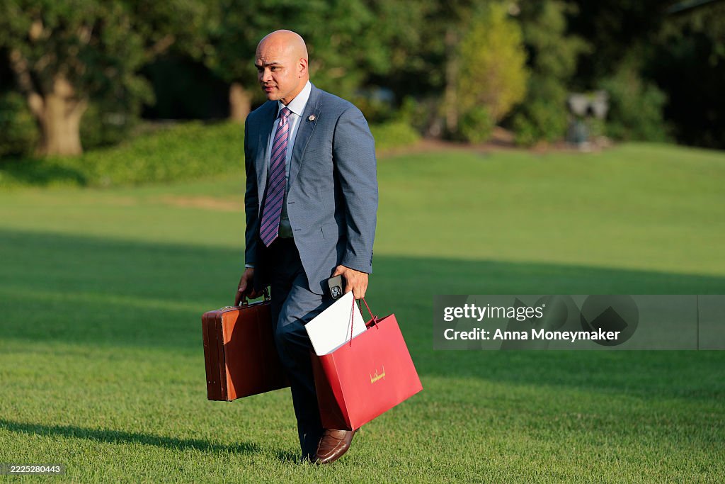 President Trump Returns To The White House On Tuesday Evening
