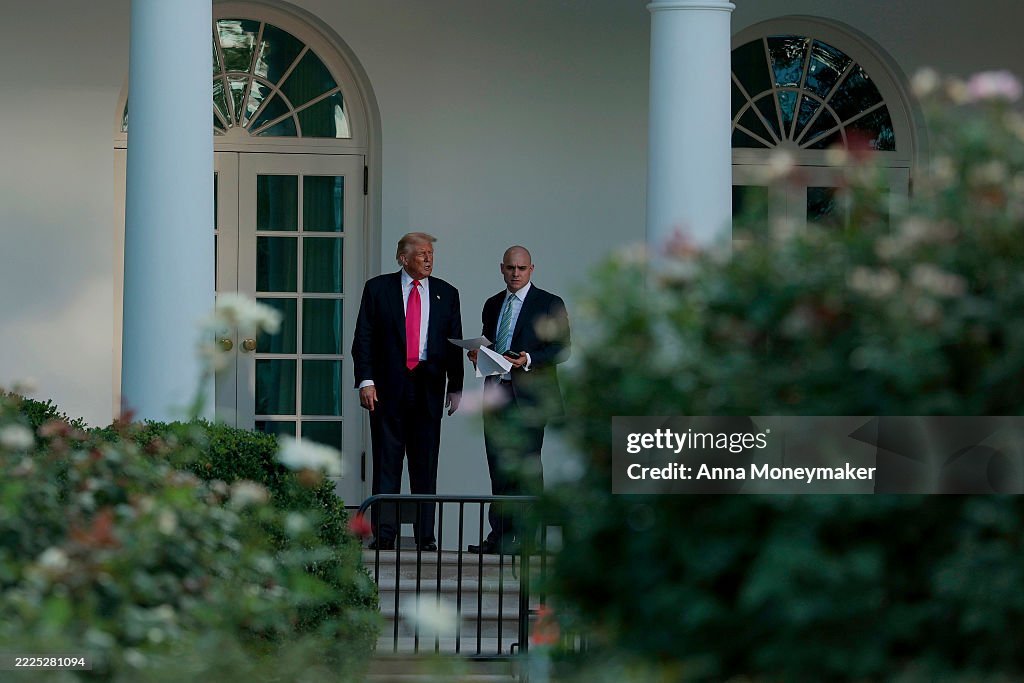 President Trump Returns To The White House On Tuesday Evening