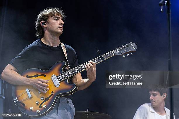 Singer/guitarist Andrew Oliver of Wild Rivers performs at Skyla Credit Union Amphitheatre on July 15, 2025 in Charlotte, North Carolina.